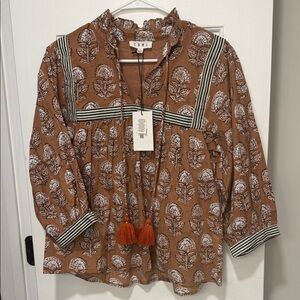 NWT THML Block Print Blouse